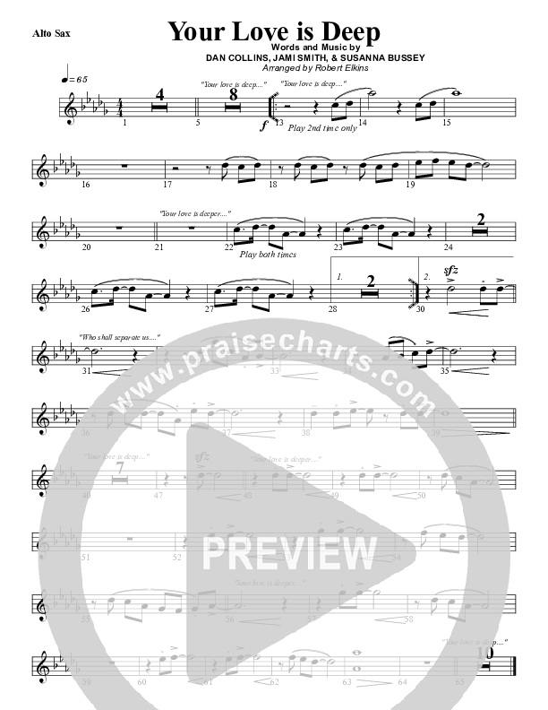 Your Love Is Deep Alto Sax (G3 Worship)