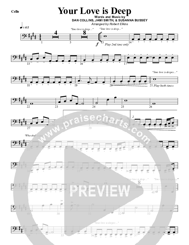 Your Love Is Deep Cello (G3 Worship)