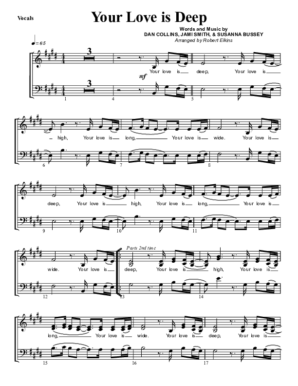 Your Love Is Deep Choir Sheet (G3 Worship)