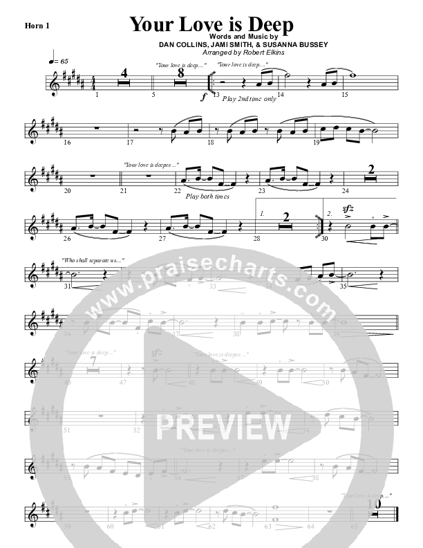 Your Love Is Deep French Horn 1 (G3 Worship)