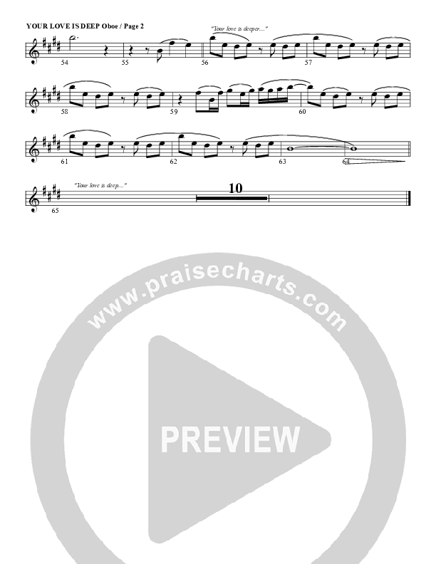 Your Love Is Deep Oboe (G3 Worship)