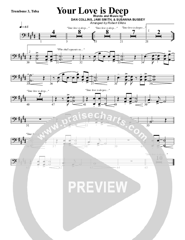 Your Love Is Deep Trombone 3/Tuba (G3 Worship)