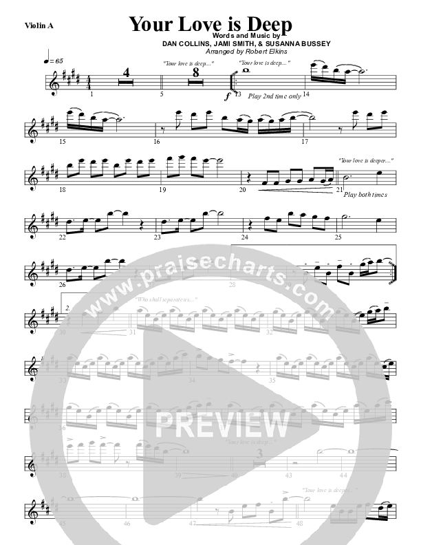 Your Love Is Deep Violin 1 (G3 Worship)