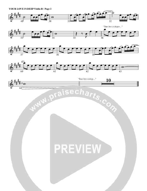 Your Love Is Deep Violin 2 (G3 Worship)