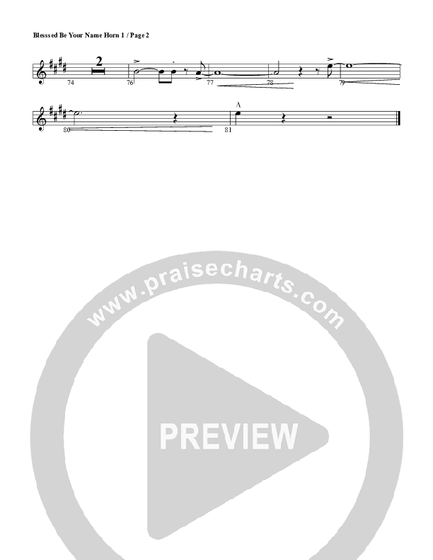 Blessed Be Your Name French Horn 1 (G3 Worship)