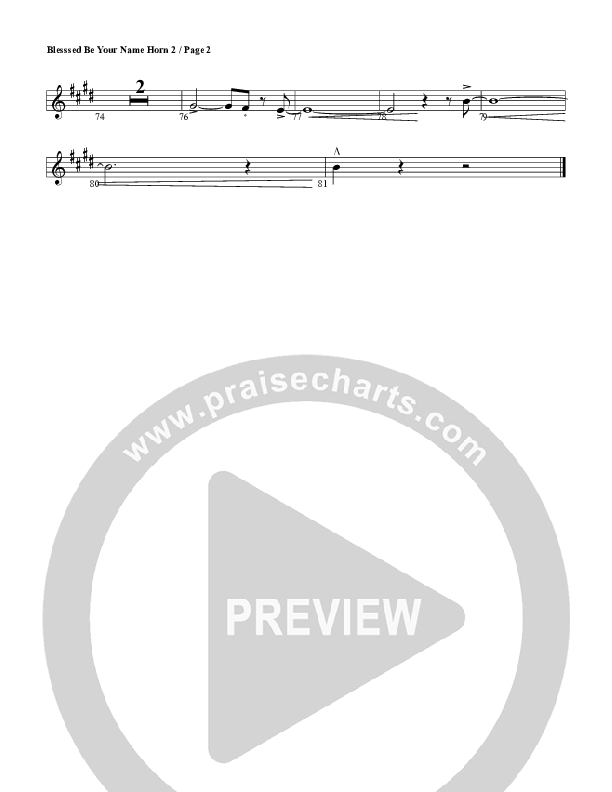 Blessed Be Your Name French Horn 2 (G3 Worship)