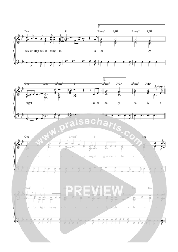 Dreaming Of A Holy Night Piano/Vocal (Graham Kendrick)