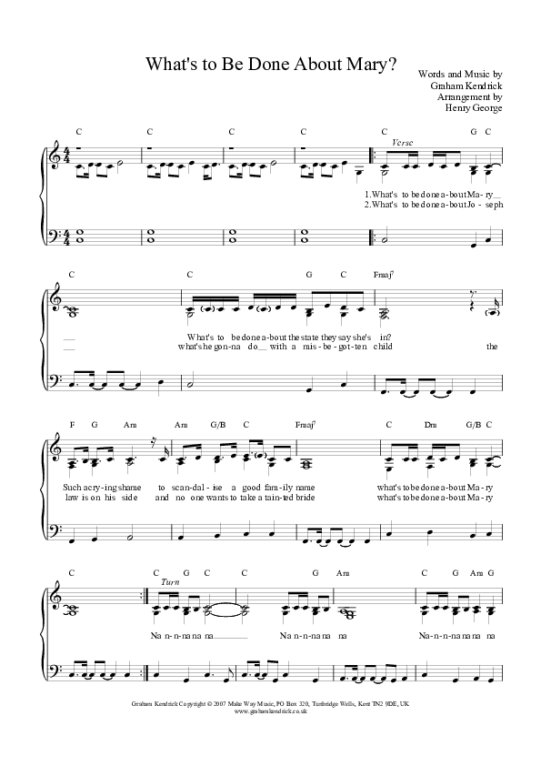 What's To Be Done About Mary Piano/Vocal (Graham Kendrick)