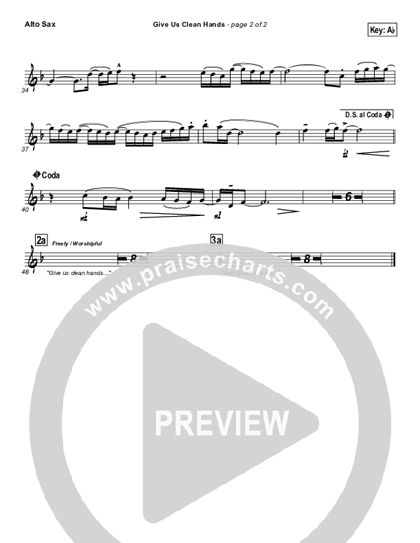 Give Us Clean Hands Alto Sax (Charlie Hall)