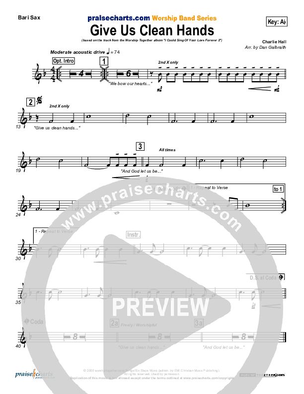 Give Us Clean Hands Bari Sax (Charlie Hall)