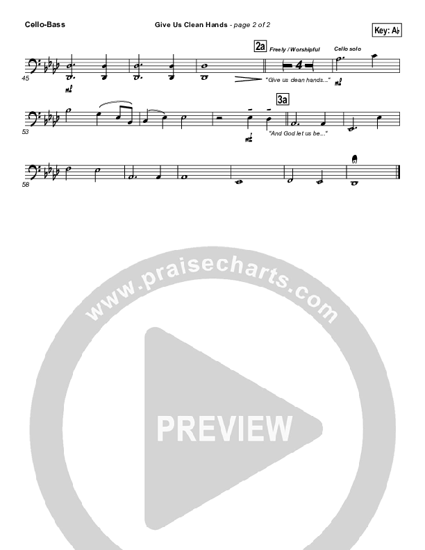 Give Us Clean Hands Cello/Bass (Charlie Hall)