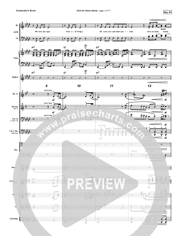 Give Us Clean Hands Conductor's Score (Charlie Hall)