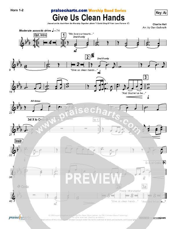 Give Us Clean Hands French Horn 1/2 (Charlie Hall)