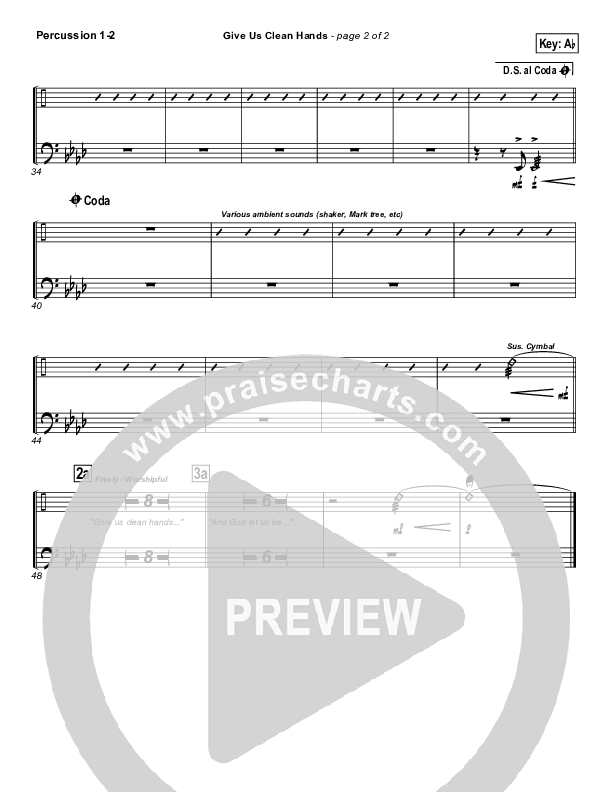 Give Us Clean Hands Percussion 1/2 (Charlie Hall)