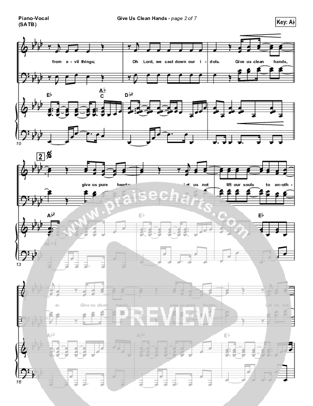 Give Us Clean Hands Piano/Vocal (Charlie Hall)