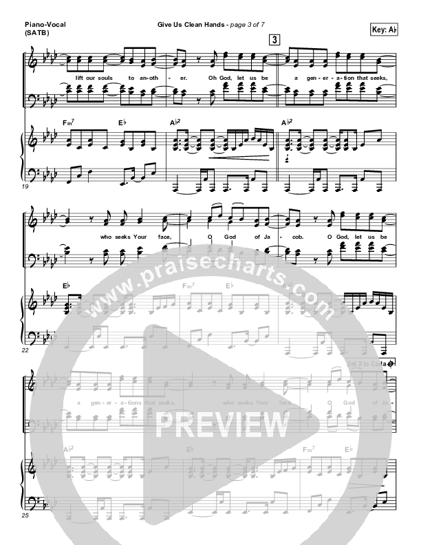 Give Us Clean Hands Piano/Vocal (SATB) (Charlie Hall)