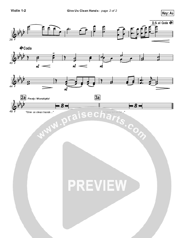 Give Us Clean Hands Violin 1/2 (Charlie Hall)