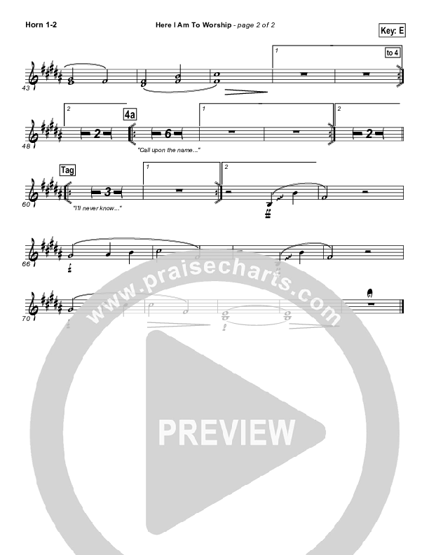 Here I Am To Worship (with Call) Brass Pack (Hillsong Worship)