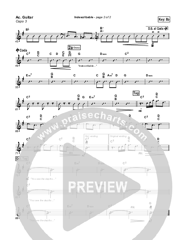 Indescribable Acoustic Guitar (Chris Tomlin / Passion)