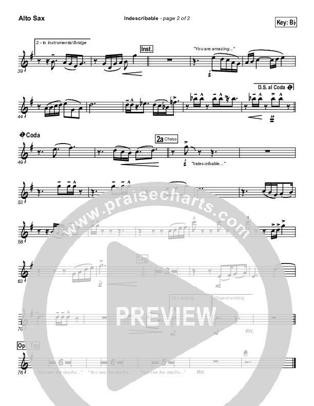 Indescribable Alto Sax (Chris Tomlin / Passion)