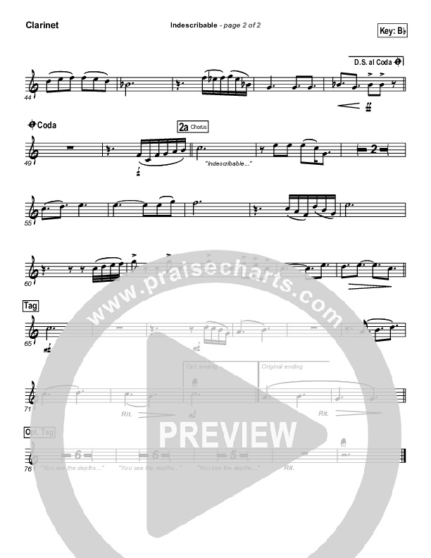 Indescribable Clarinet (Chris Tomlin / Passion)