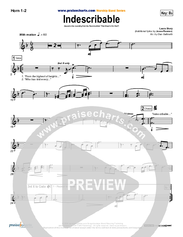 Indescribable French Horn 1/2 (Chris Tomlin / Passion)