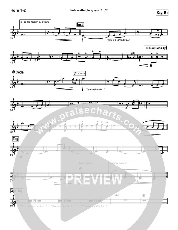 Indescribable French Horn 1/2 (Chris Tomlin / Passion)