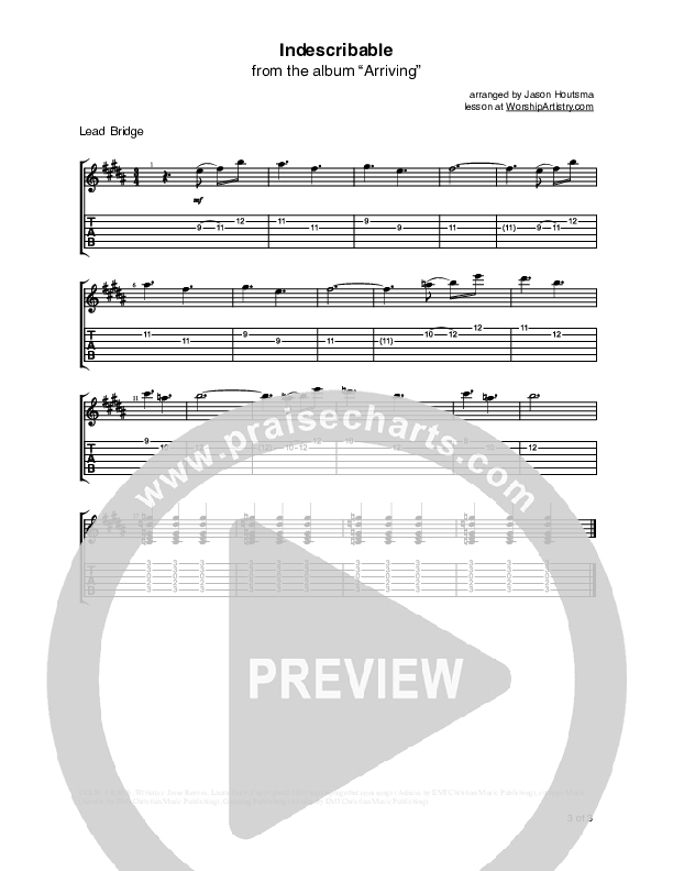 Indescribable Guitar Tab (Chris Tomlin / Passion)