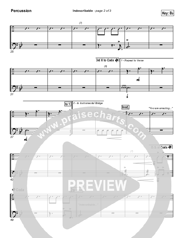 Indescribable Percussion (Chris Tomlin / Passion)