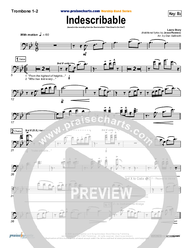 Indescribable Trombone 1/2 (Chris Tomlin / Passion)