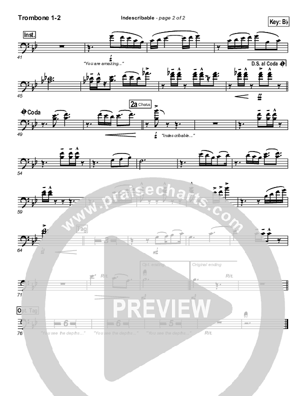 Indescribable Trombone 1/2 (Chris Tomlin / Passion)