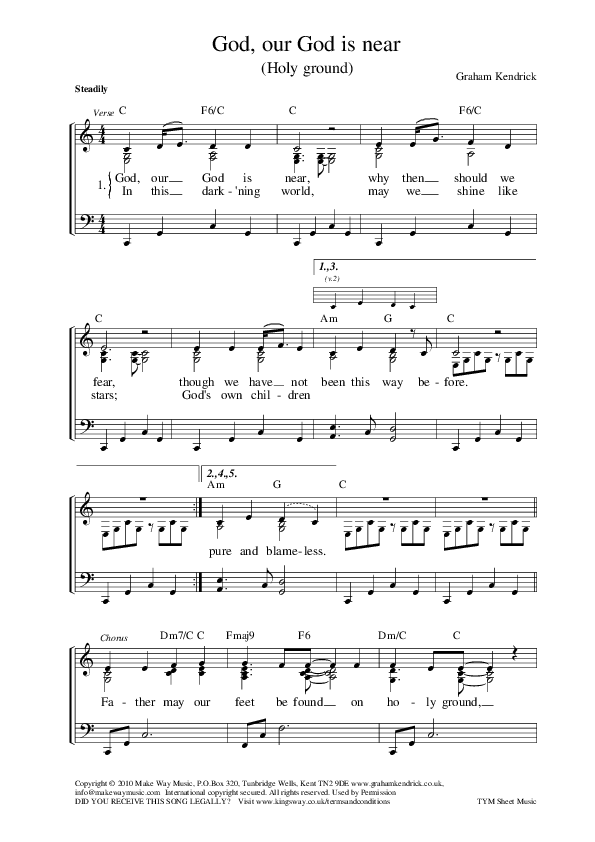 God Our God Is Near (Holy Ground) Piano/Vocal (Graham Kendrick)