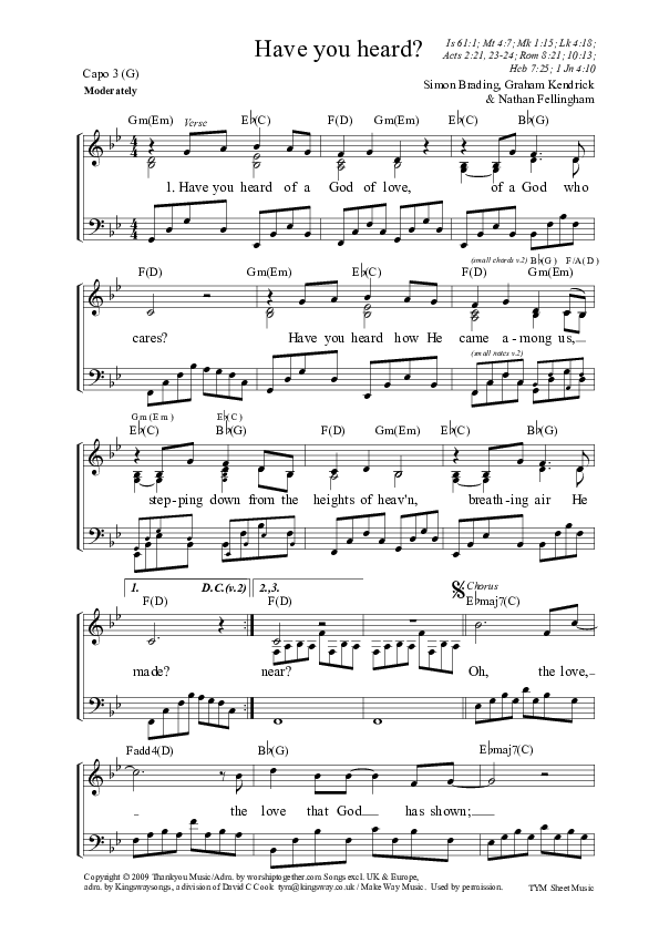 Have You Heard Piano/Vocal (Graham Kendrick)