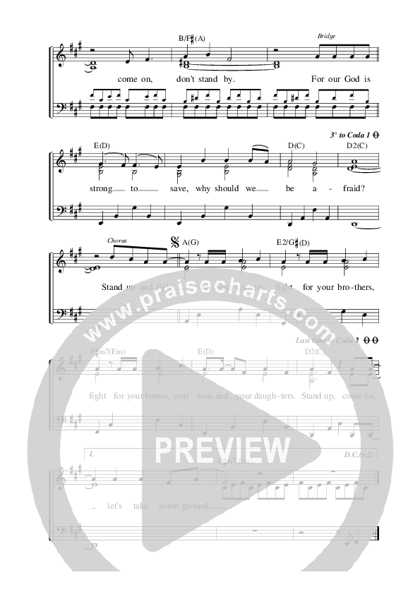 Stand Up Come On Stand Your Ground Piano/Vocal (Graham Kendrick)