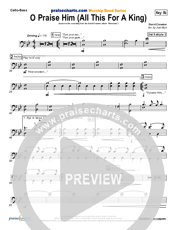 O Praise Him Cello/Bass (David Crowder)
