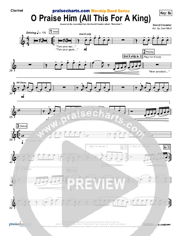 O Praise Him Clarinet (David Crowder)