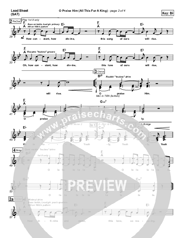 O Praise Him Lead Sheet (SAT) (David Crowder)