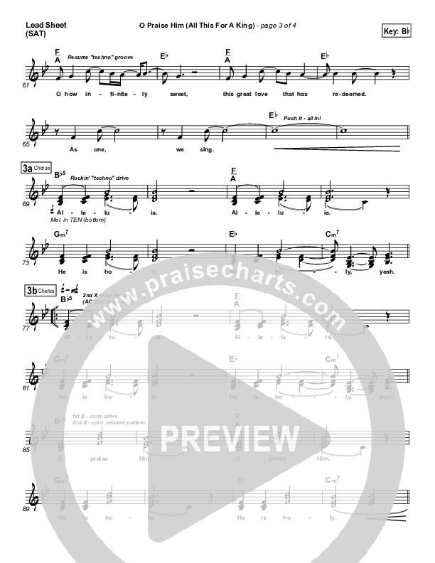 O Praise Him Lead Sheet (SAT) (David Crowder)
