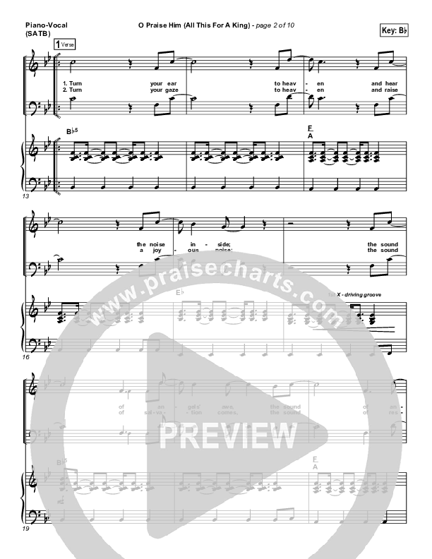 O Praise Him Piano/Vocal (SATB) (David Crowder)