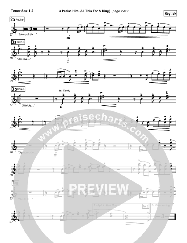 O Praise Him Tenor Sax 1/2 (David Crowder)