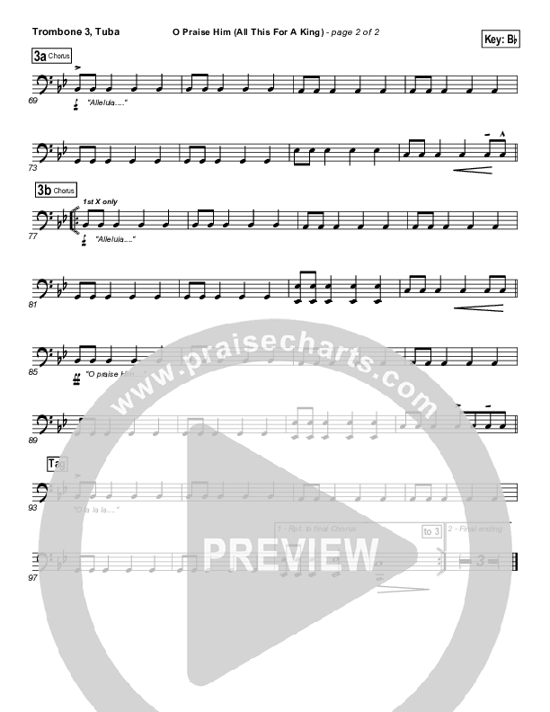 O Praise Him Trombone 3/Tuba (David Crowder)