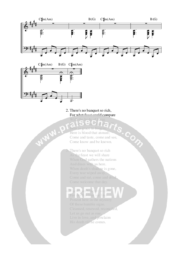 There's No Banquet So Rich (Banquet) Piano/Vocal (Graham Kendrick)