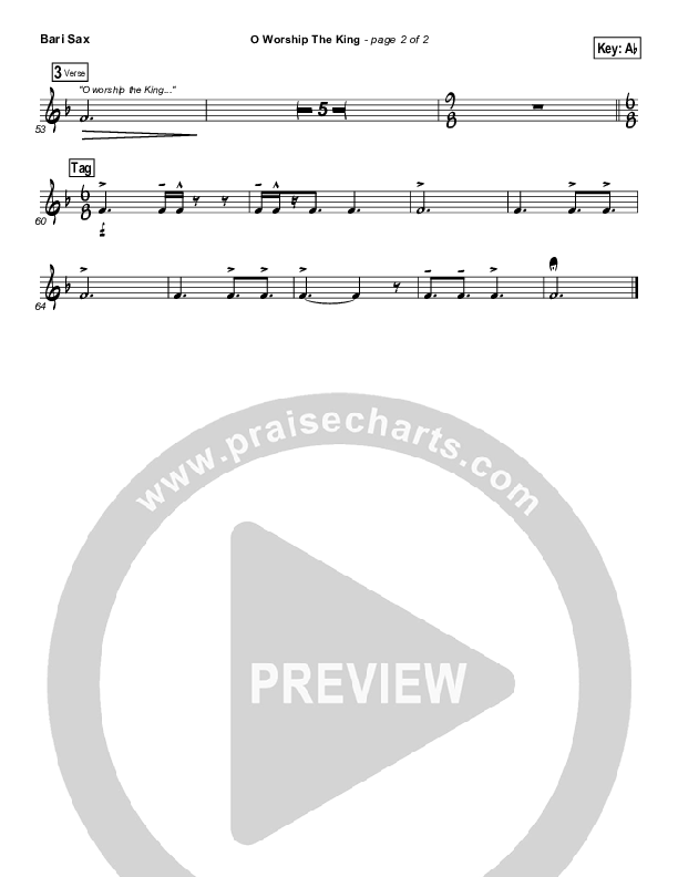 O Worship The King Bari Sax (Chris Tomlin / Passion)