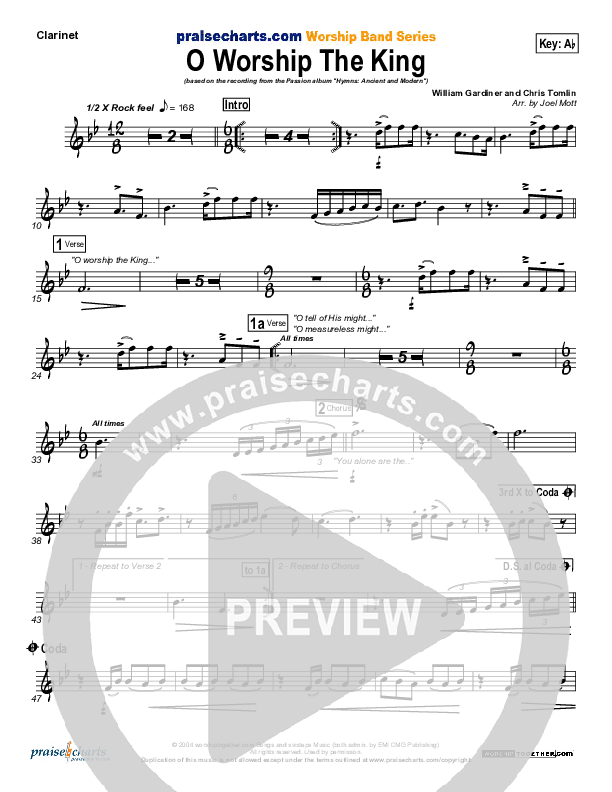 O Worship The King Wind Pack (Chris Tomlin / Passion)