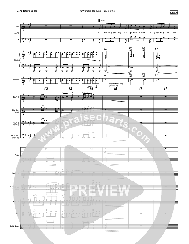 O Worship The King Conductor's Score (Chris Tomlin / Passion)