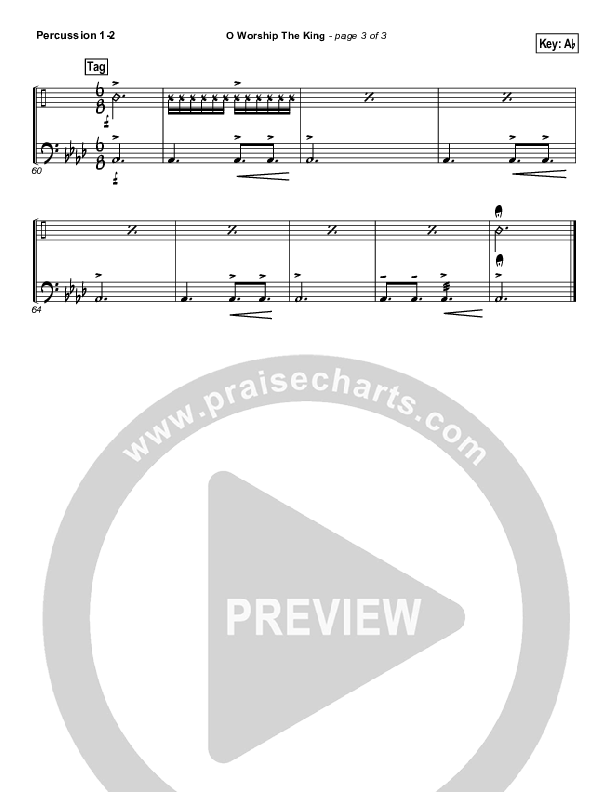 O Worship The King Percussion (Chris Tomlin / Passion)