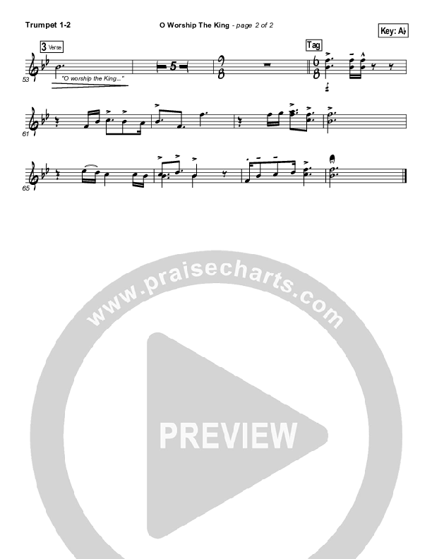 O Worship The King Trumpet 1,2 (Chris Tomlin / Passion)