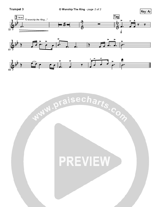 O Worship The King Trumpet 3 (Chris Tomlin / Passion)