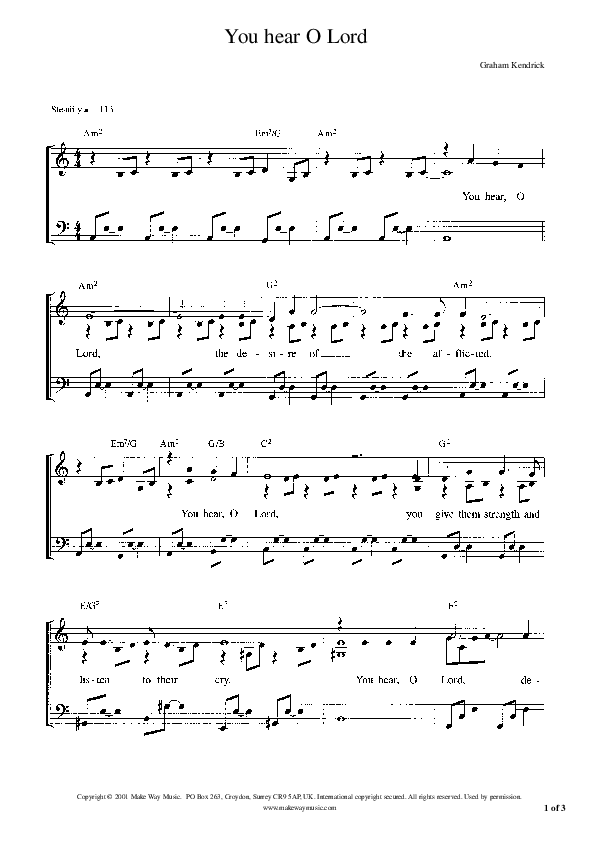 You Hear O Lord Piano/Vocal (Graham Kendrick)