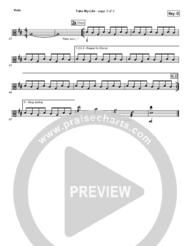 Take My Life Viola (Chris Tomlin / Passion)